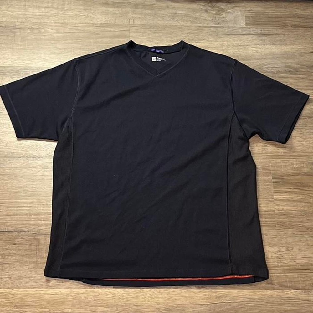 Gap Athletics Navy Blue Sportswear V Neck Thermal‎ Tech Shirt size medium